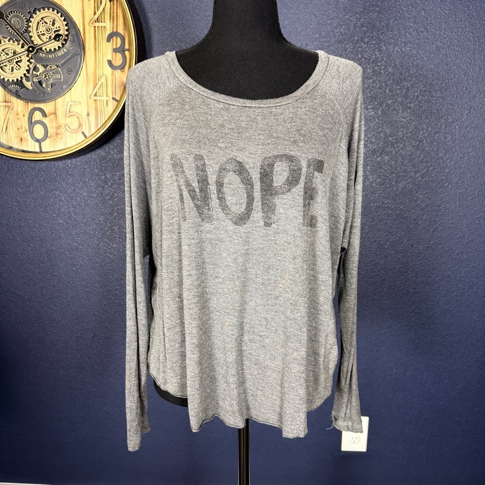 Grayson Threads Gray NOPE Long Sleeve Tee | Size Small